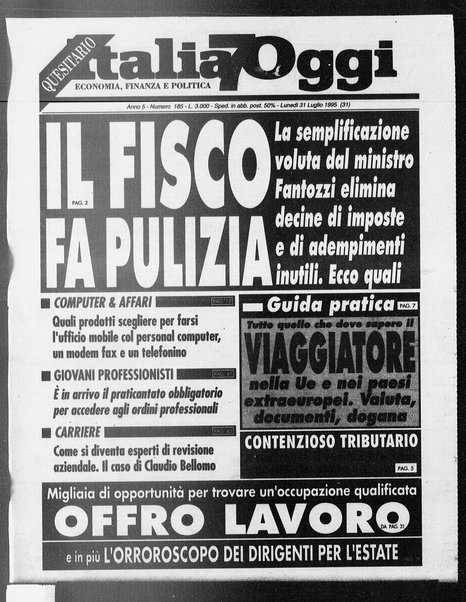 Italia oggi : quotidiano di economia finanza e politica